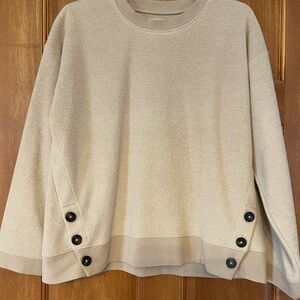 Madewell Beige Sweatshirt with Button Accents